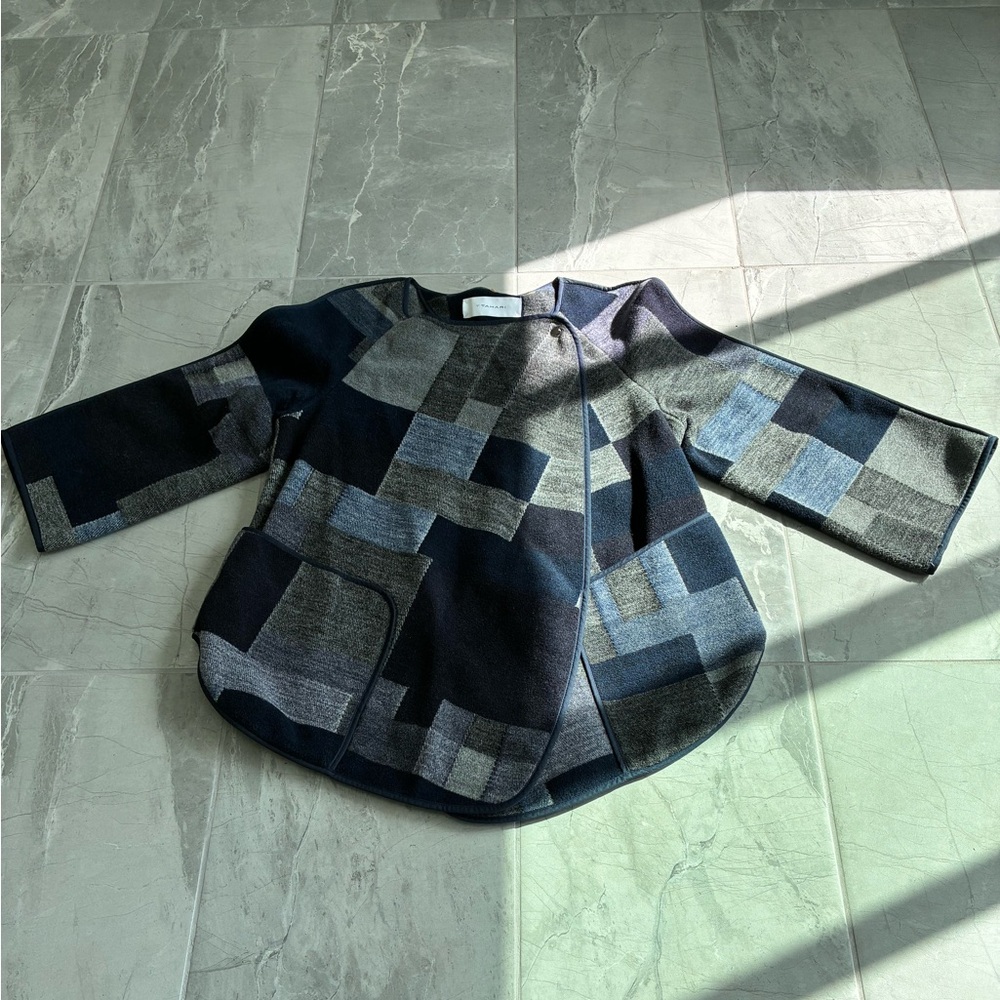 Tahari Black And Gray Patchwork Jacket - image 1